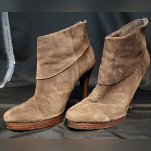 Steve Madden Brown Suede Leather Ankle Booties Size 10
